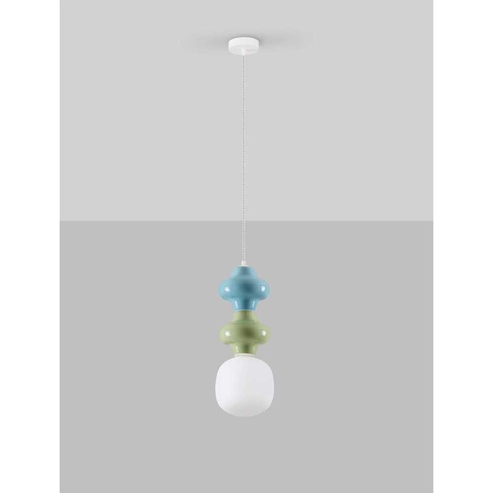 Pendant lamp Clio M green and blue ceramic Lyora 5212017461285