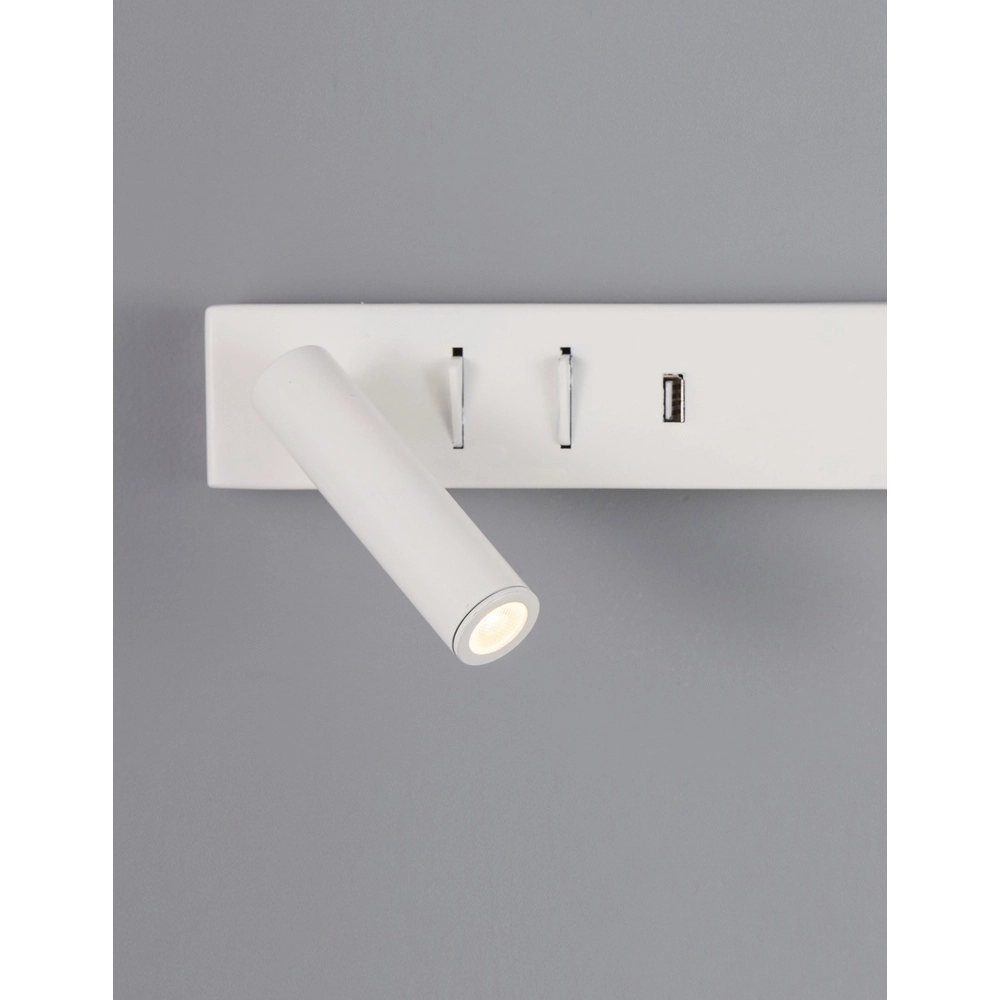 Bedside lamp Vida Left white with USB Lyora 5212017427861