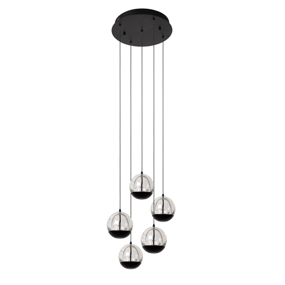 Design pendant lamp Sentubal 5-light black round
