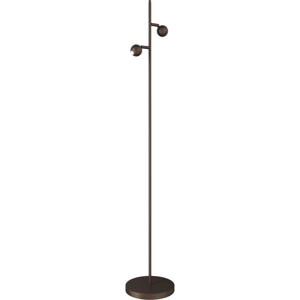 2-light floor lamp Talana cocoa brown