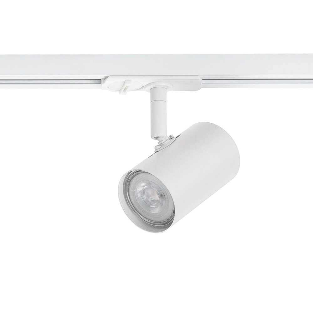 1-phase rail set 100cm Cilinder white with 3 spots Highlight 8718379039546