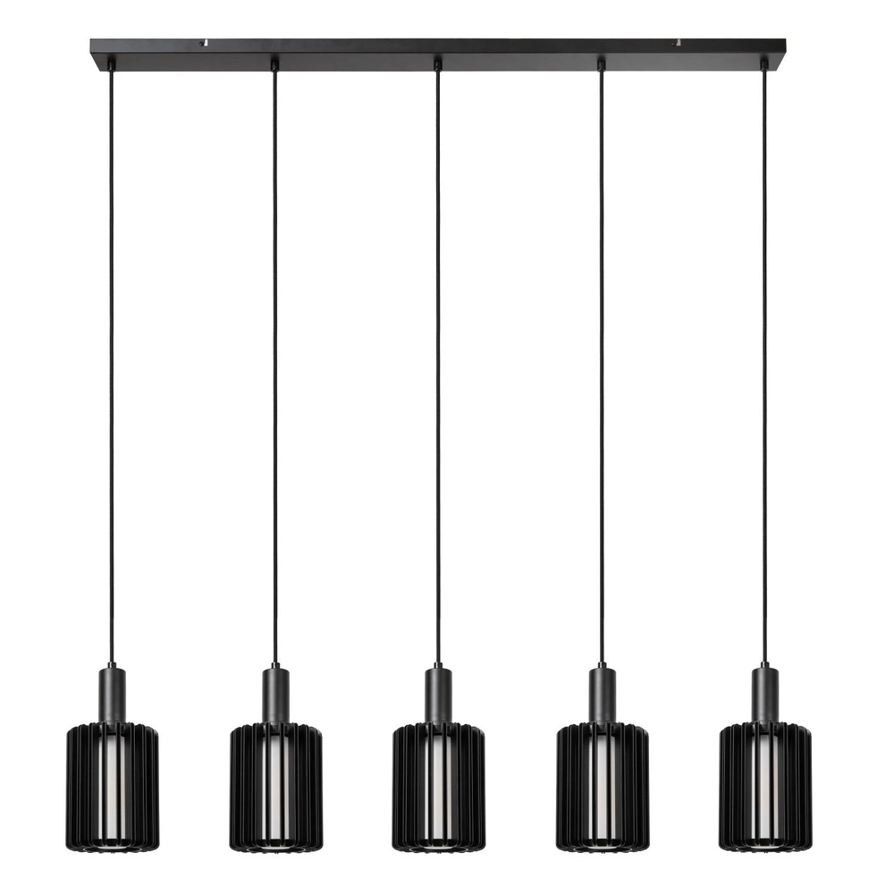 5-light pendant lamp Lambres straight black