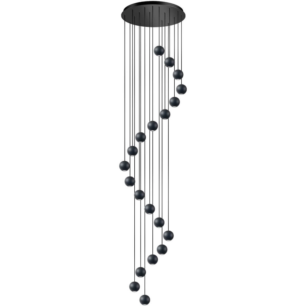 Design pendant lamp Grace 20-light black ETH 8720195309123