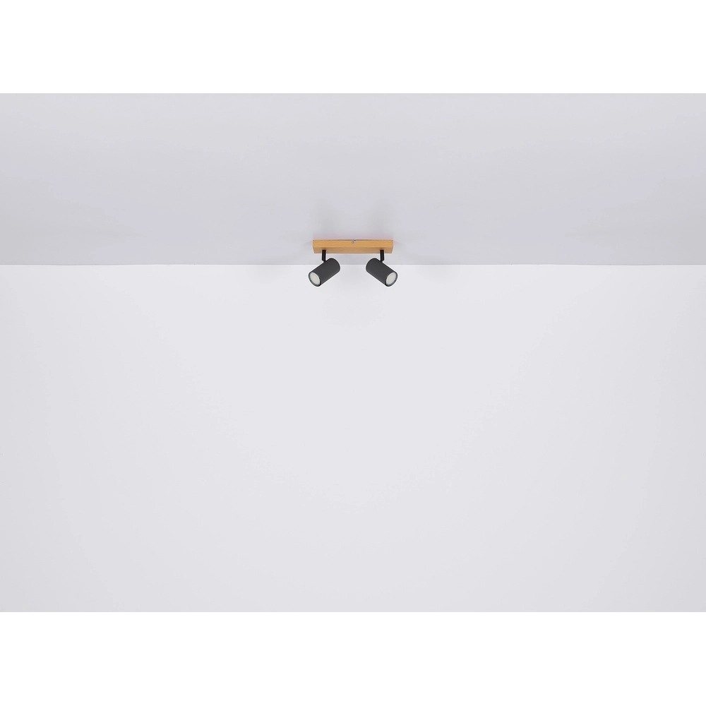 Ceiling lamp 2-lights Robby wood Globo 9007371430529
