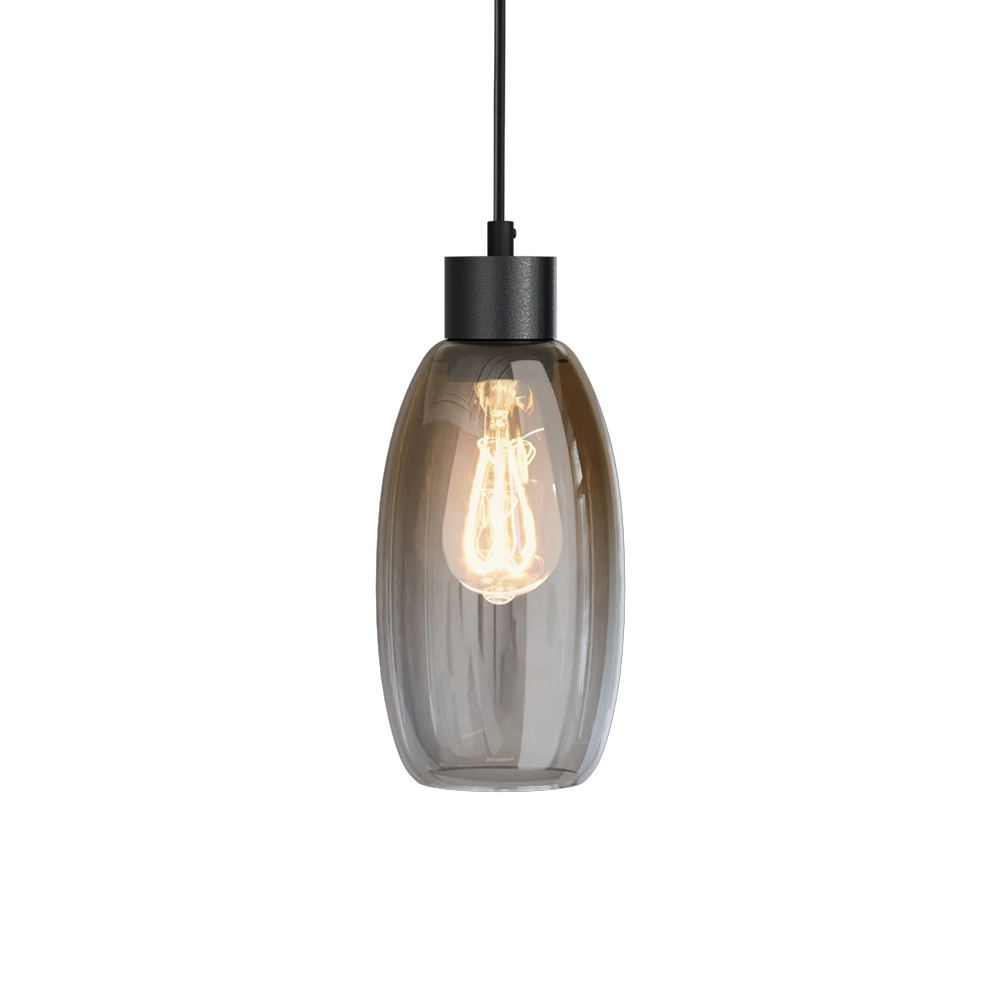 Glass pendant lamp Olive Ø 12.5cm - black Masterlight 8718121393728