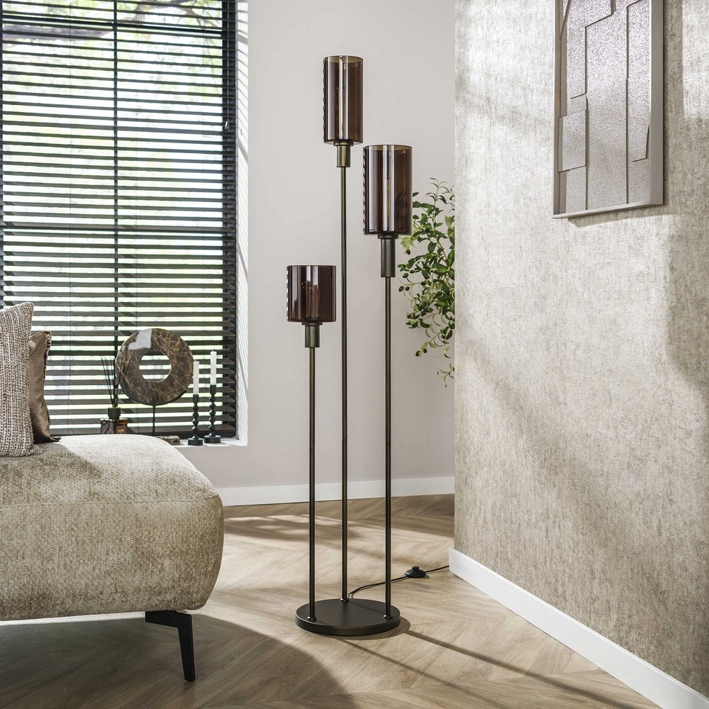 Floor lamp Sepiora Sienna brown - dark glass Lyora 8716803513440