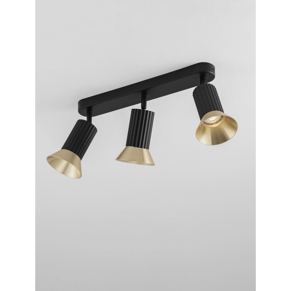 Ceiling lamp Luvia 3-light black with gold Lyora 5212017475534