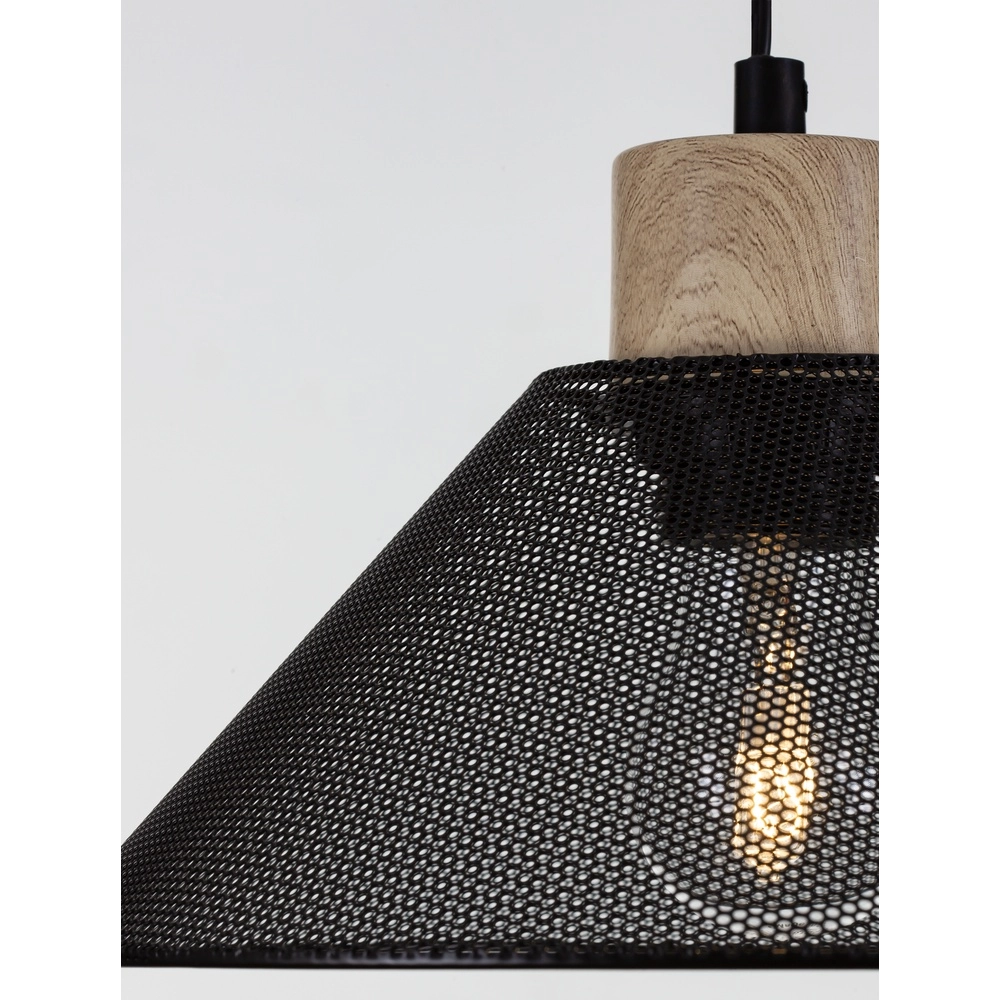 Design pendant lamp Ian black with wood Lyora 5212017436245