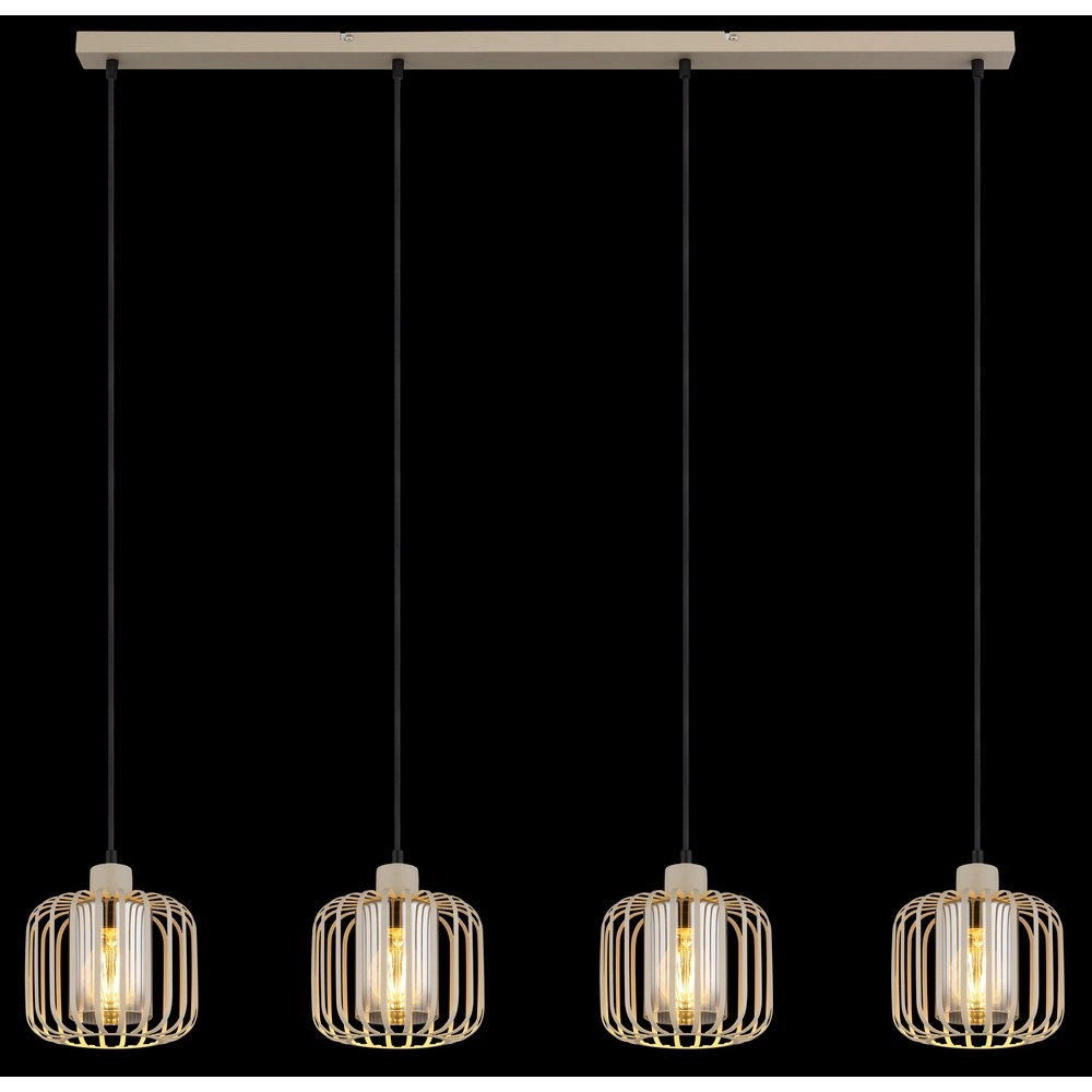 4-light pendant lamp Alfred sand brown Globo 9007371533619