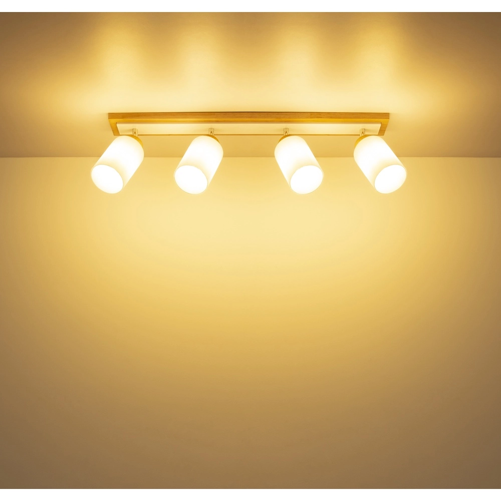 Ceiling lamp Rowena 4-light wood Globo 9007371583362