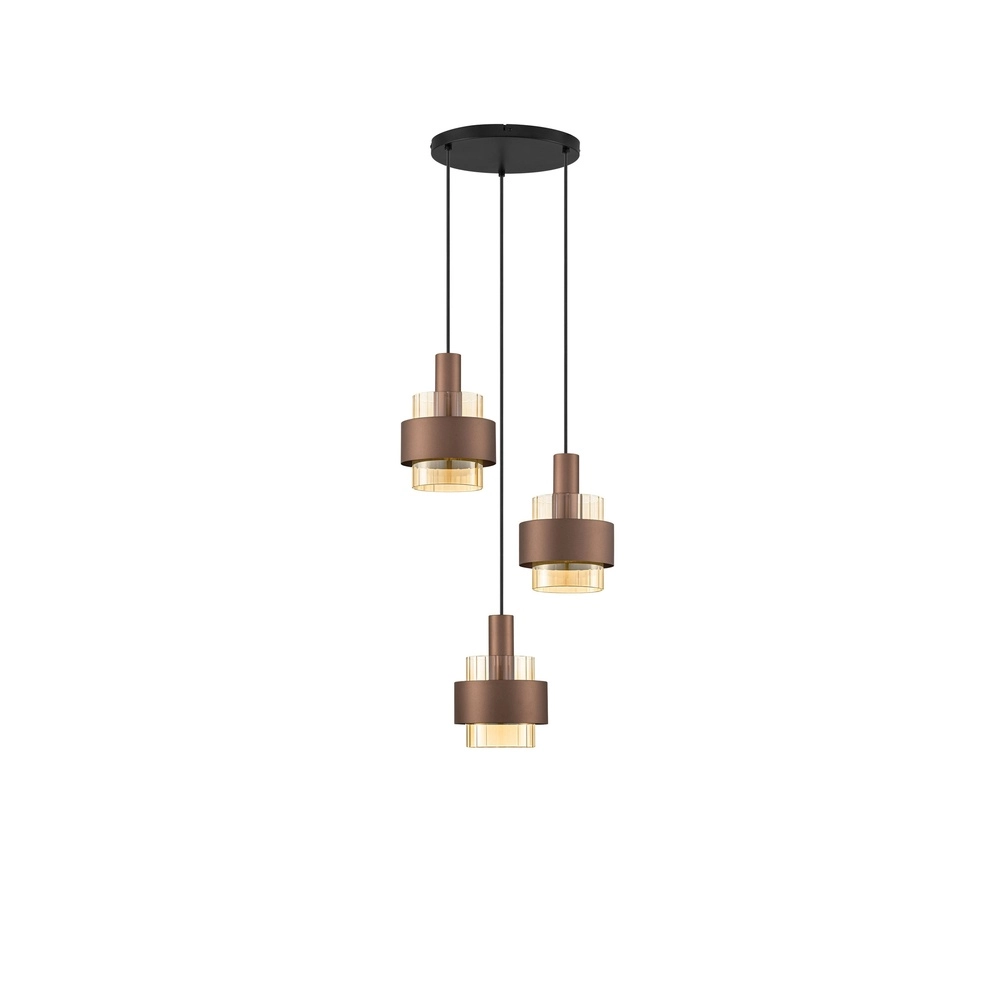 Modern pendant lamp Serena 3-light coffee brown Lyora 5212063501140