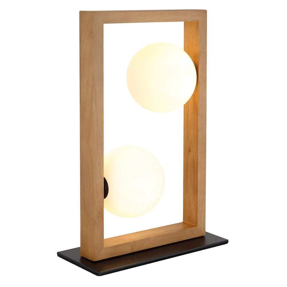 Modern table lamp Nanda black with wood
