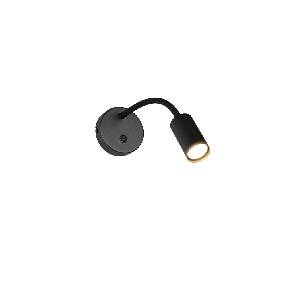 Wall light Taryn Black with switch Trio 4017807685671