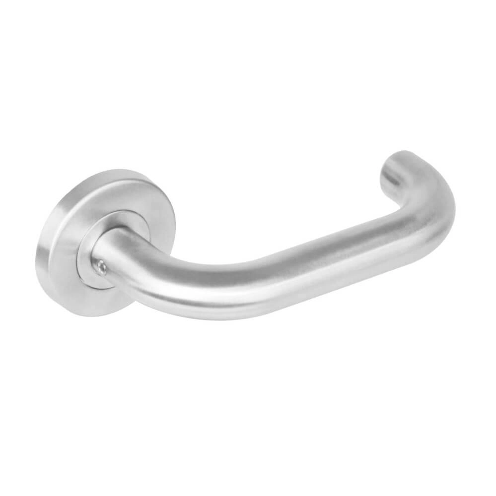 Door handle Rond rosette with ridge stainless steel