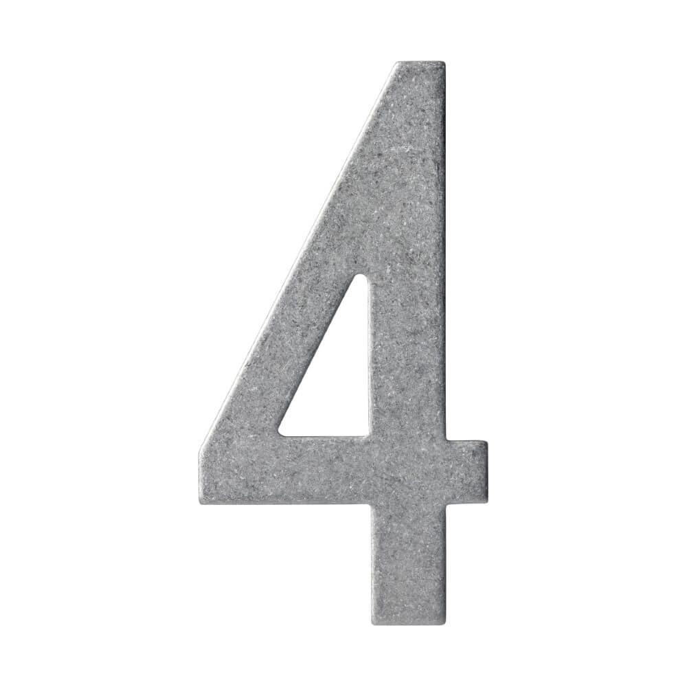 House number 4 Numbra 15cm stainless steel tumbled