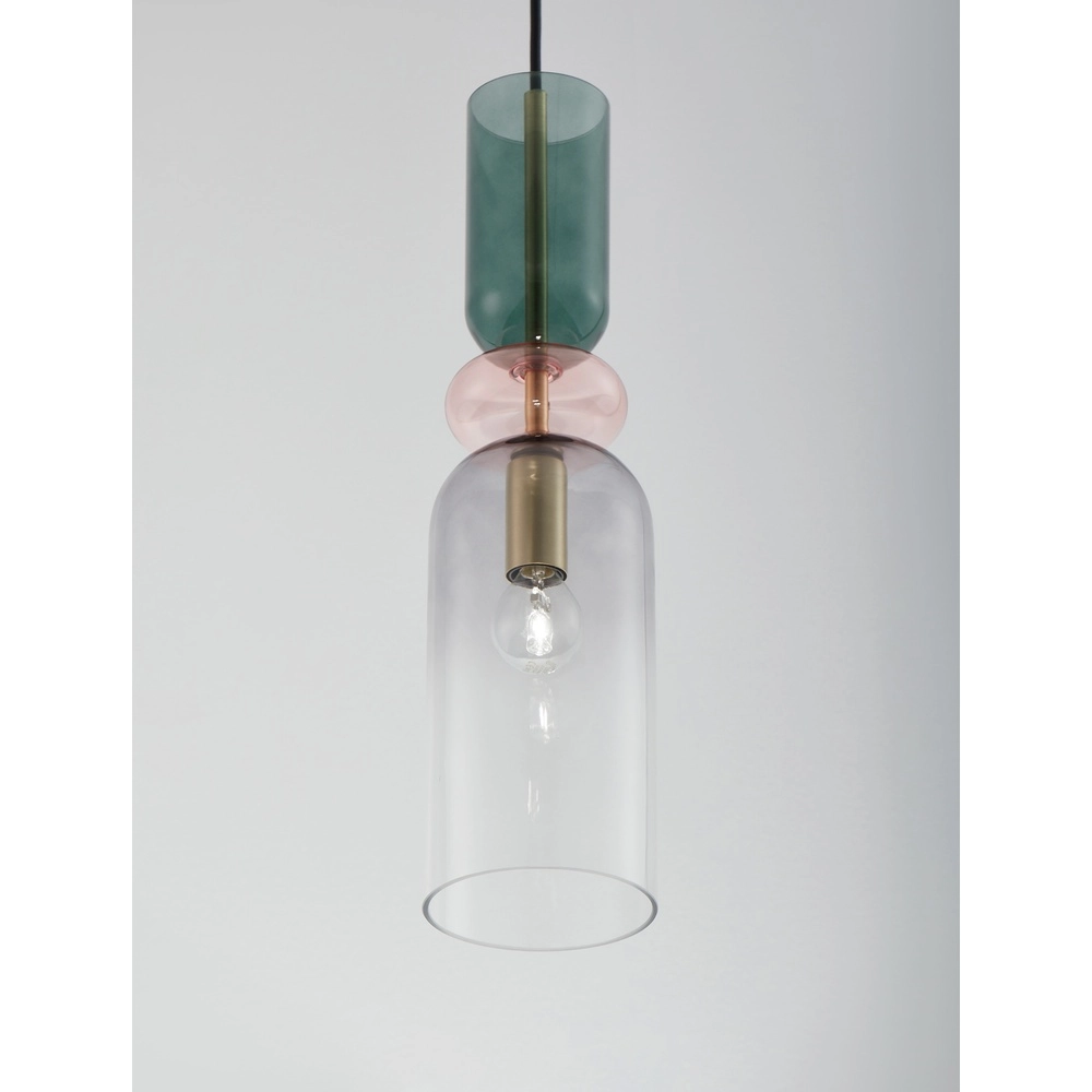 Colored pendant lamp Murano light grey