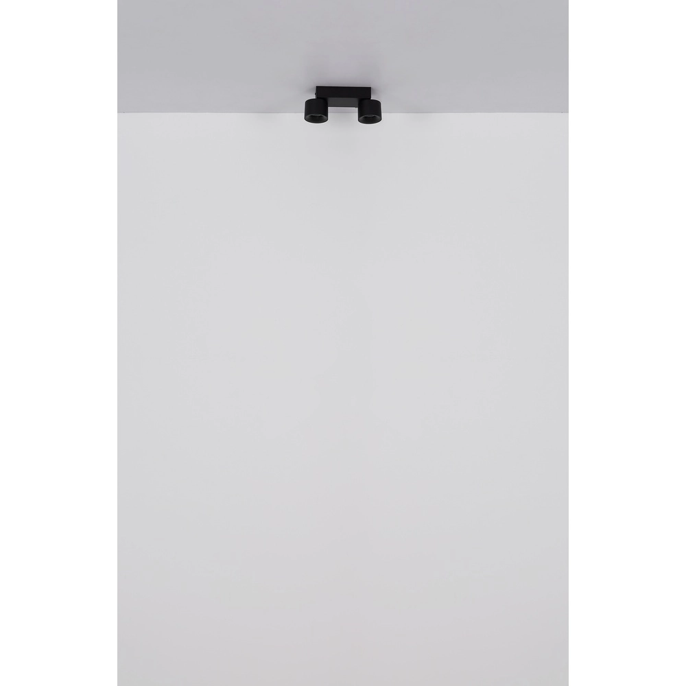 Sleek ceiling lamp Rae 2-light black Globo 9007371447640