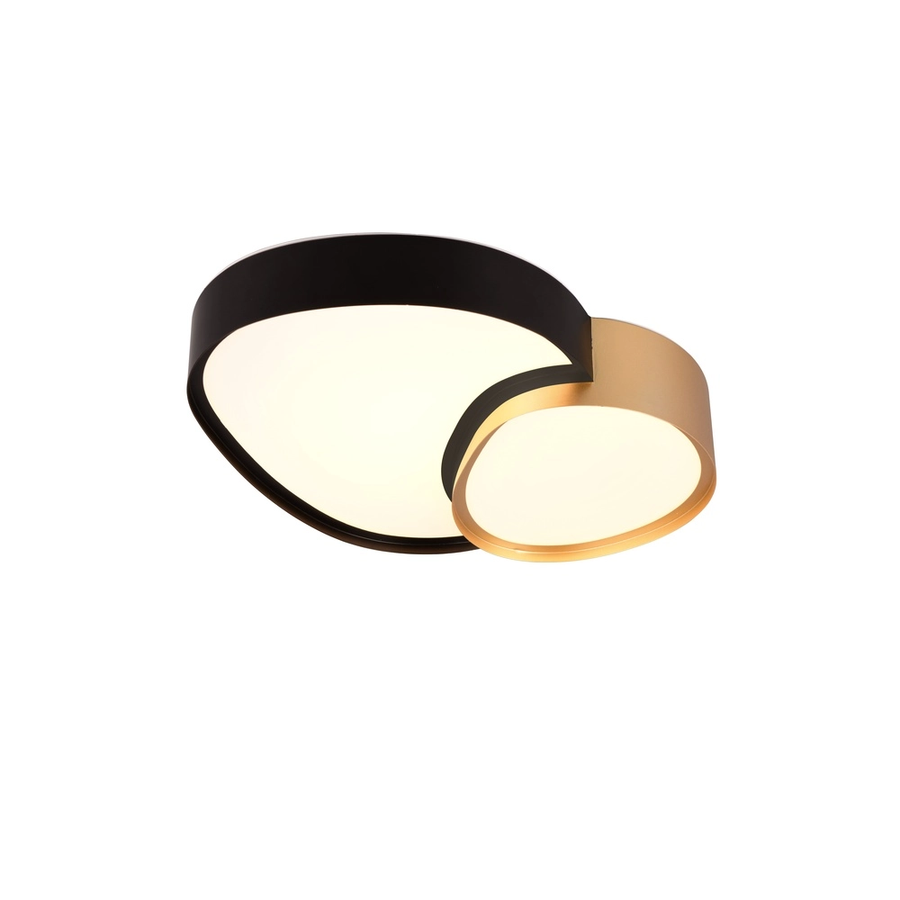 Organic ceiling light Rise 43.5cm black with gold