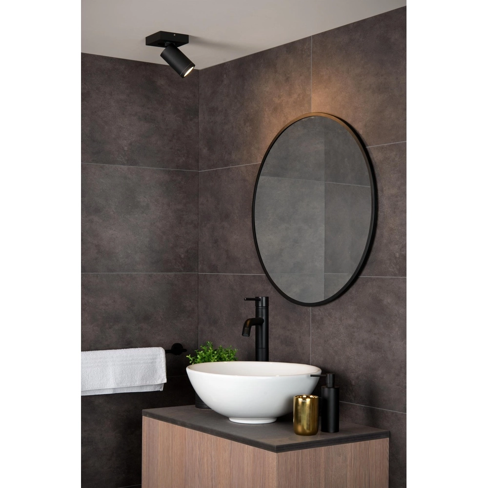 Ceiling spotlight Taylor IP44 single black Lucide 5411212092618