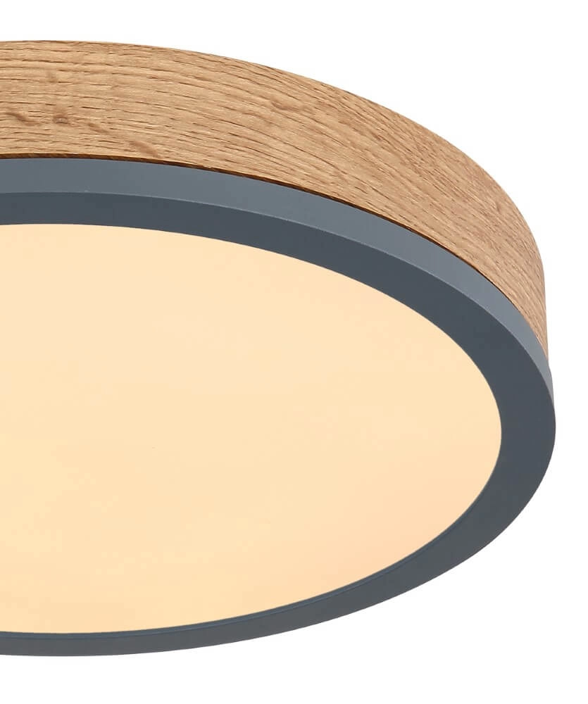 Wooden led ceiling light Doro Ø 30cm Globo 9007371442553