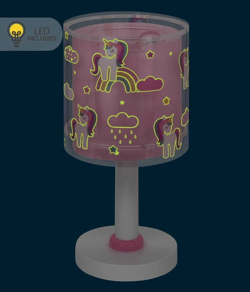 Table lamp Unicorns pink for children's room Dalber 8420406002248