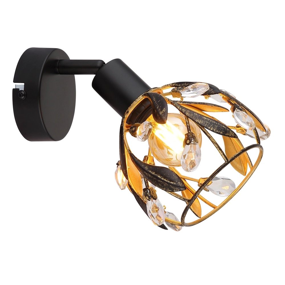 Country wall lamp Mika Black