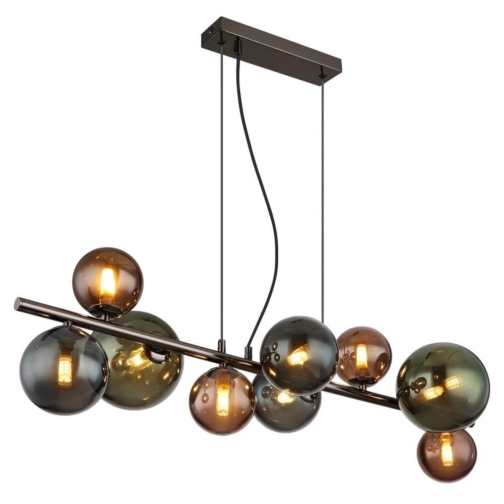 Black pendant lamp Riha Coloured glass 9-lights
