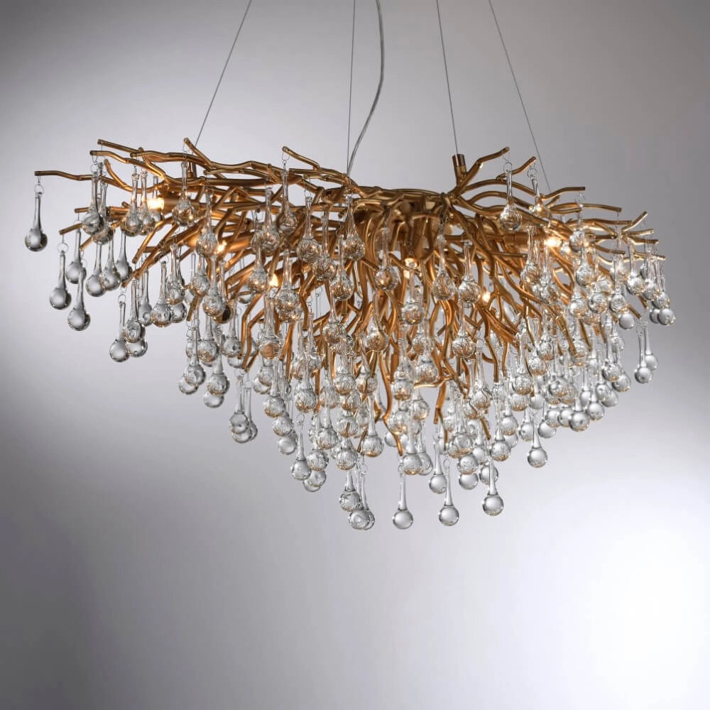 Unique chandelier Icicle Antique brass Paul Neuhaus 4012248352120