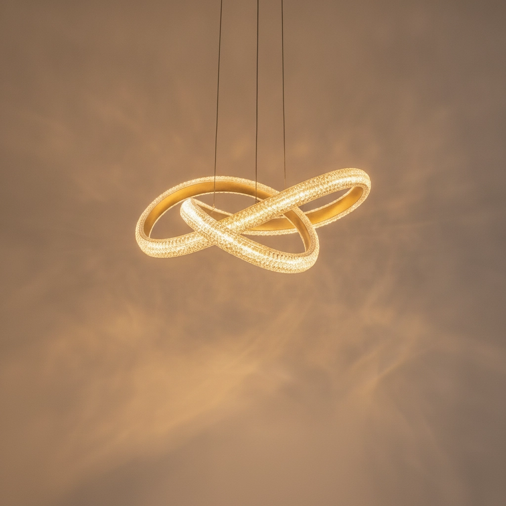 Pendant lamp Medora Curl gold 52.5cm