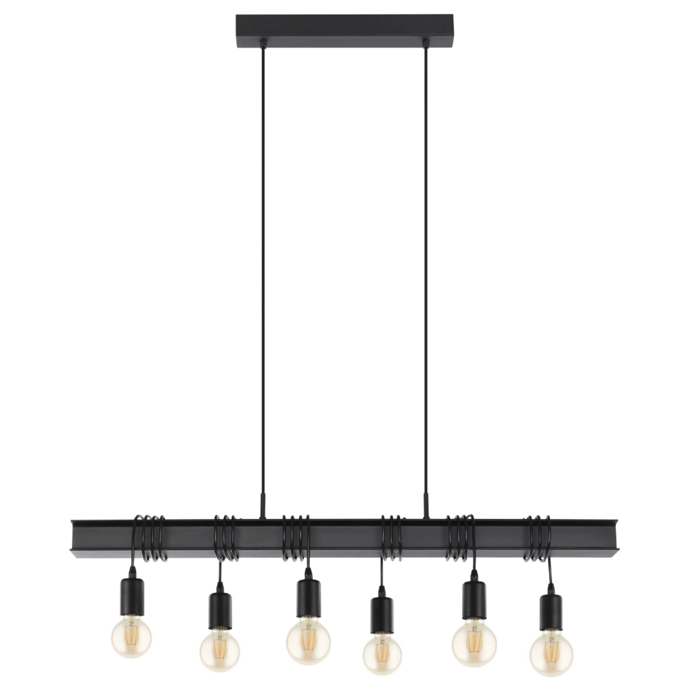 6-light pendant lamp Townshend 6 black Eglo 9002759437121