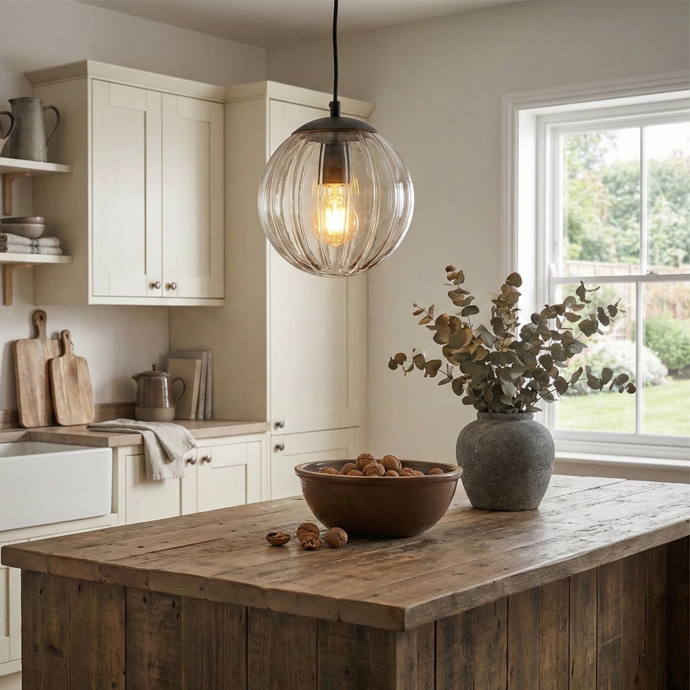 Pendant lamp Abbacus 1-light smoke glass