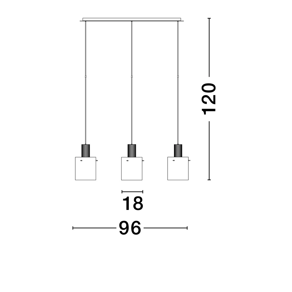 Design pendant lamp Mirbi 3-light black straight Lyora 5212017468444