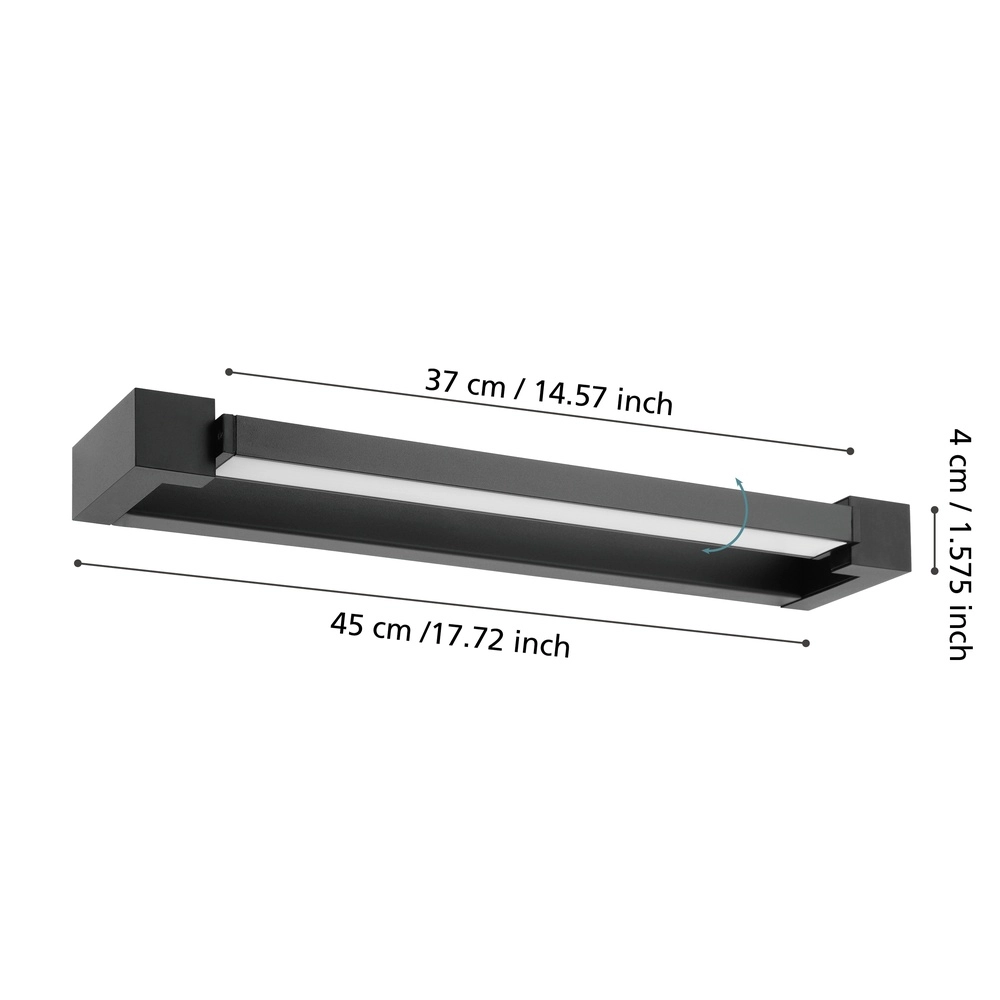 Wall lamp Gemiliana Black Eglo 9008420564646