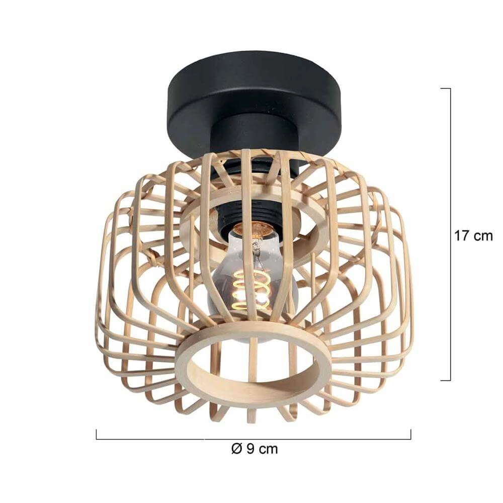 Bamboo ceiling lamp Bloeba Ø 20cm Steinhauer 8712746176797