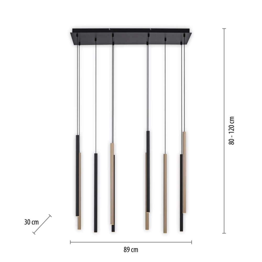 Unique pendant lamp Flute 10-light Paul Neuhaus 4012248374788