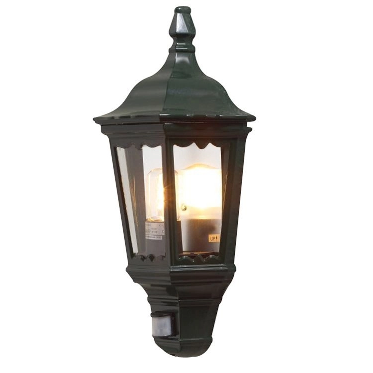 Green outdoor lamp Firenze with motion detector