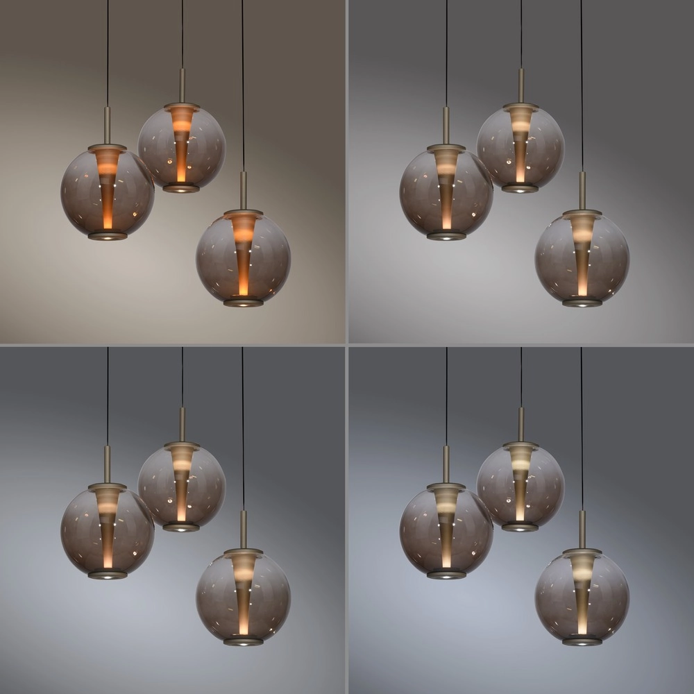 Vide pendant lamp Pure E-Infinty Bronce with amber glass Paul Neuhaus 4012248398166