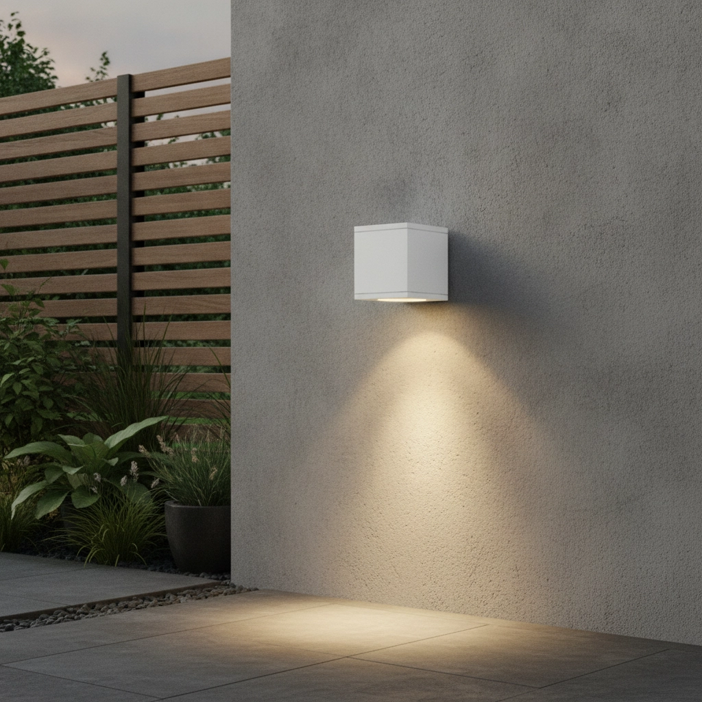 Square spotlight Cerise white