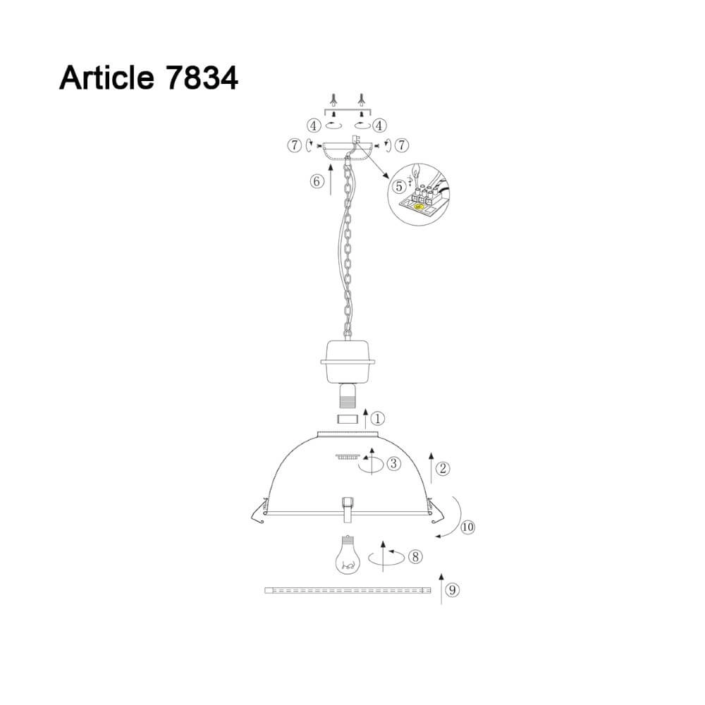 Pendant lamp Bikkel XXL Industry Steinhauer 8712746106718