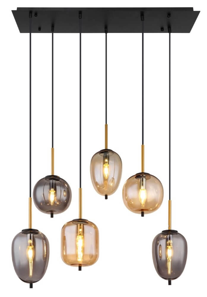 6-light pendant lamp Blacky black Globo 9007371440702
