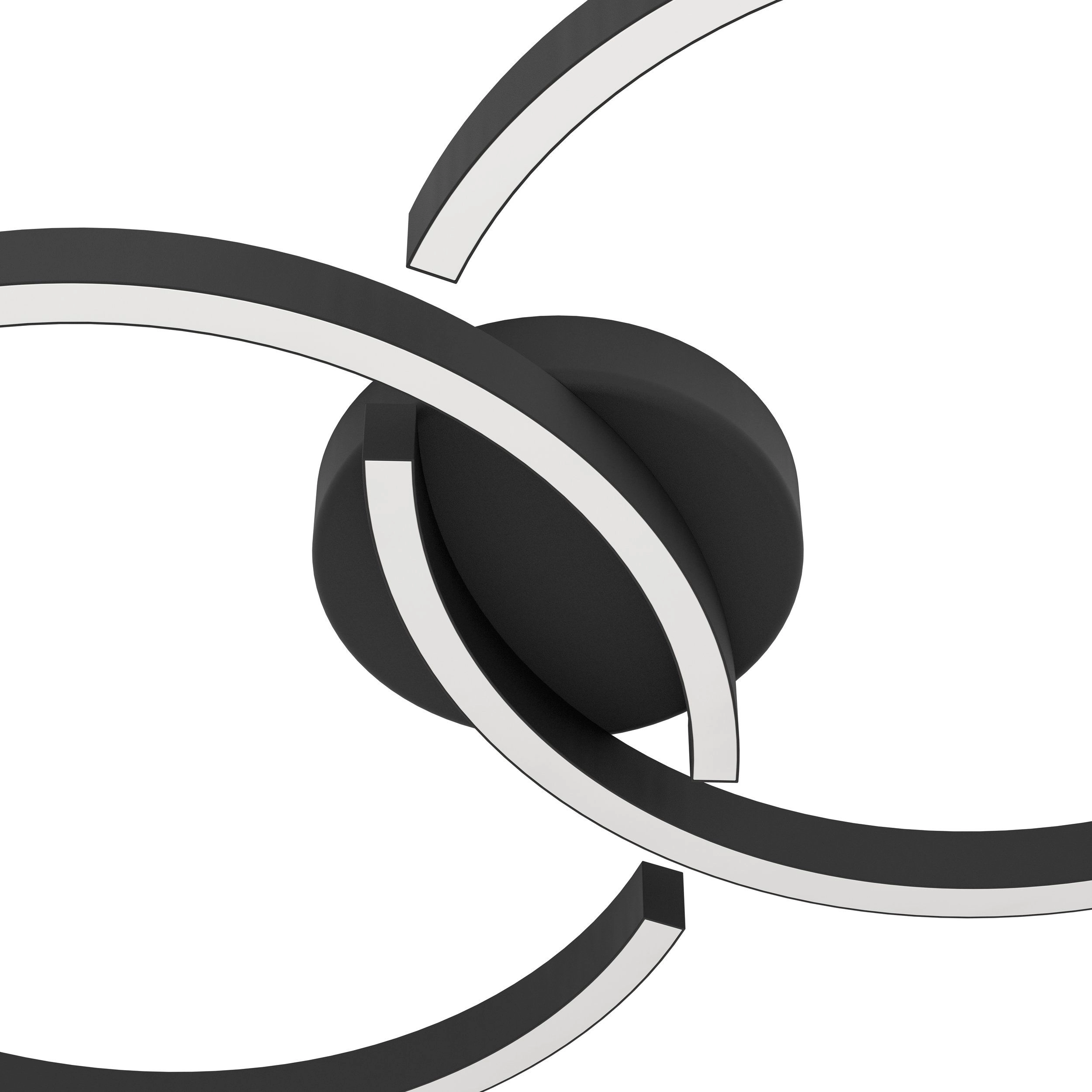 Black LED ceiling light Amandolo 2-rings Eglo 9008606275076