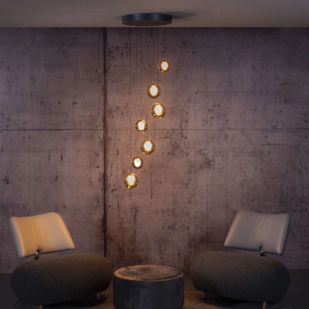 7-light pendant lamp Pure Popup mystic grey Paul Neuhaus 4012248396674