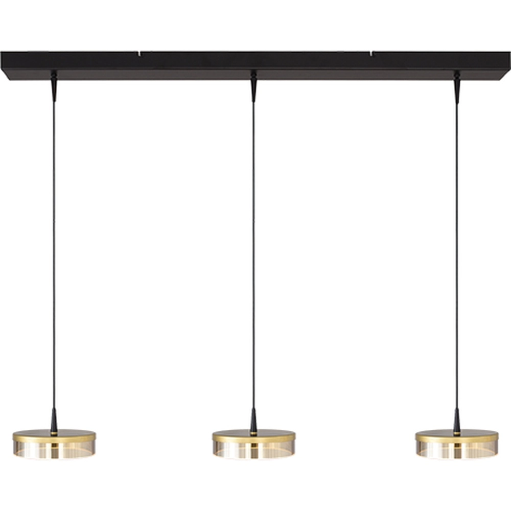 3-light pendant lamp Imperia 100cm black with gold