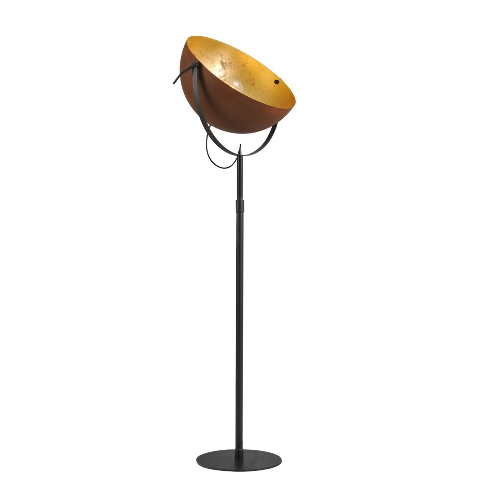 Floor lamp Industria 180 rust brown with gold