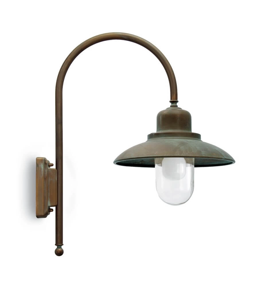 Country wall lamp Patio aged brass