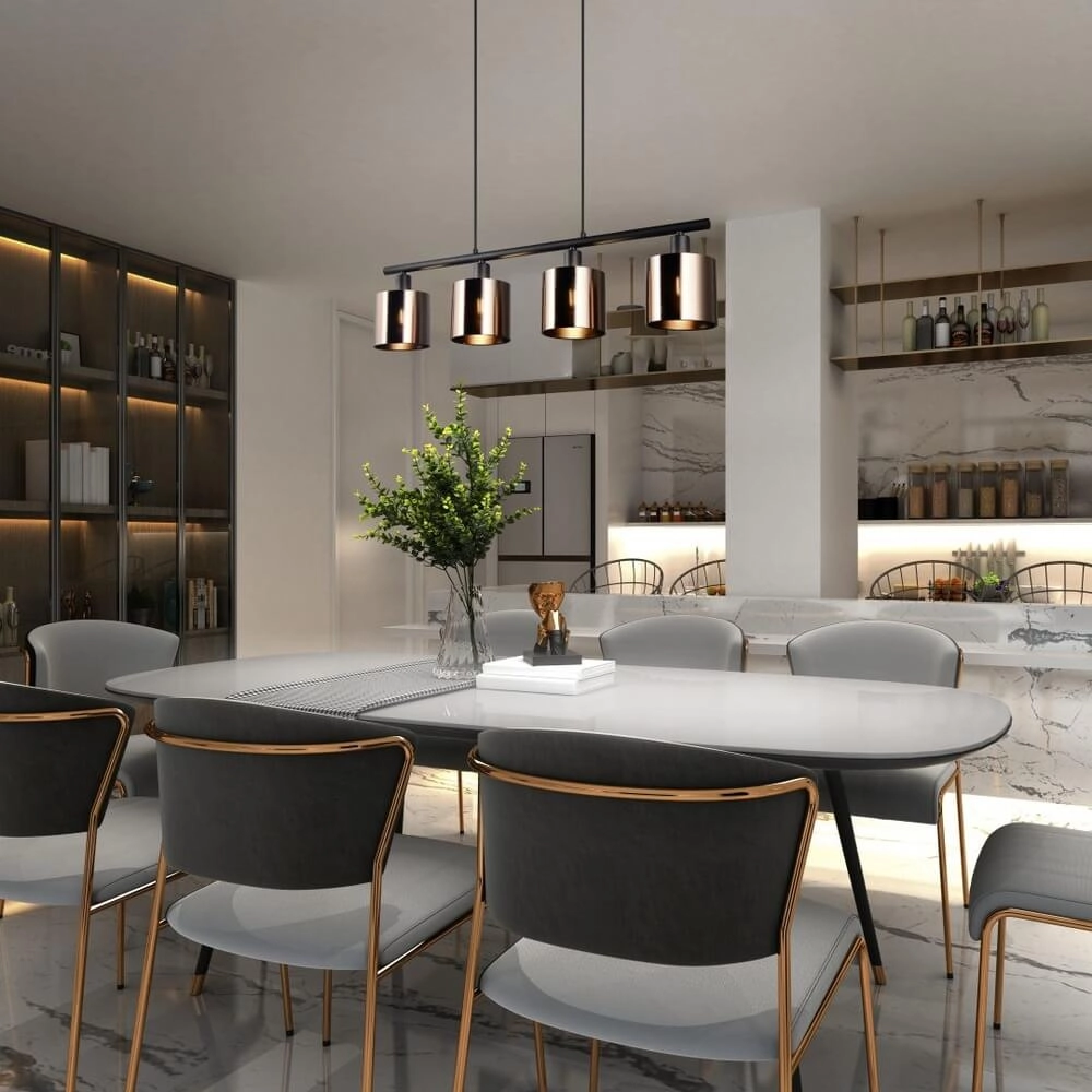4-light pendant lamp Jason black with copper bronze Trio 4017807641172