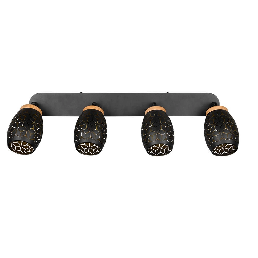 4-light surface-mounted spot Bidar black Trio 4017807640700
