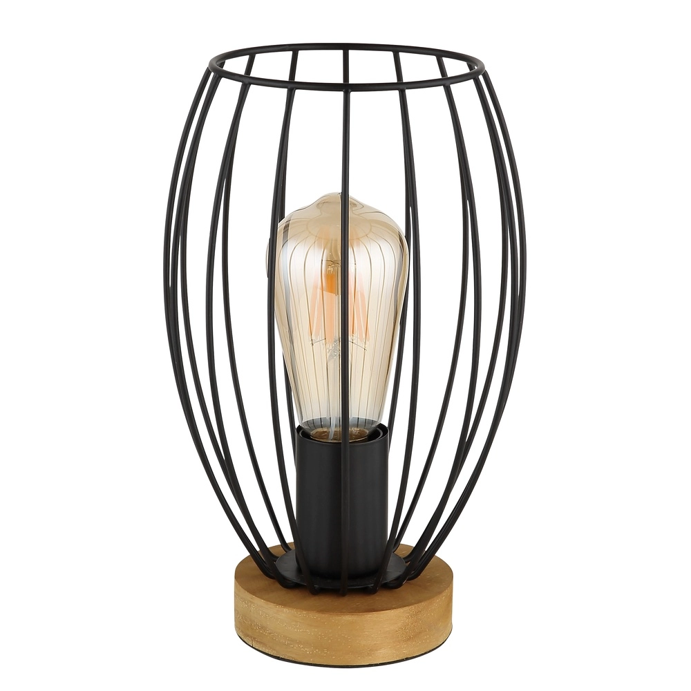 Table lamp Berti wood with black Globo 9007371583324