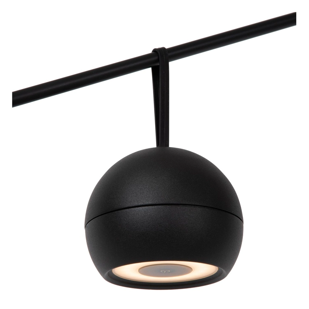 Rechargeable wall lamp Lunex Black Magnetic Lucide 5411212272409