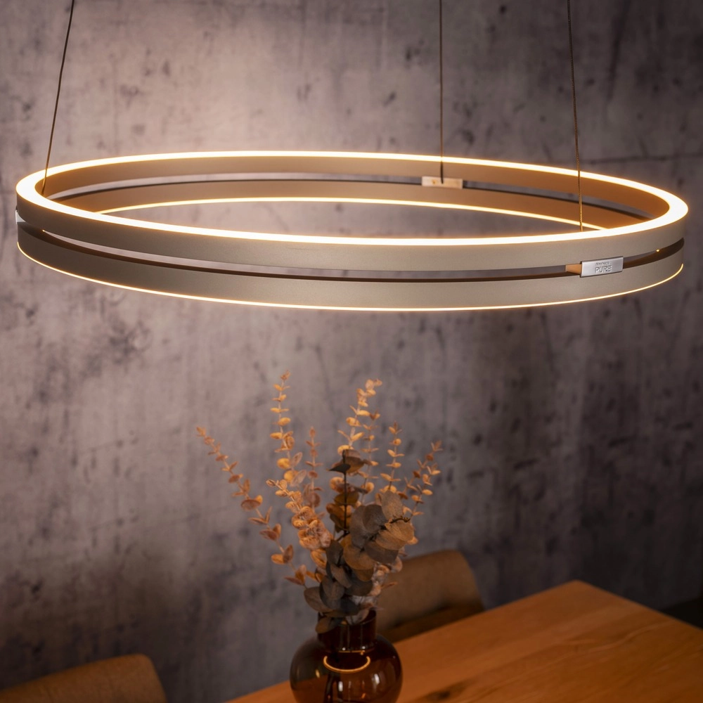 Office pendant lamp Pure E-Loop bronce - Ø 70cm Paul Neuhaus 4012248398364
